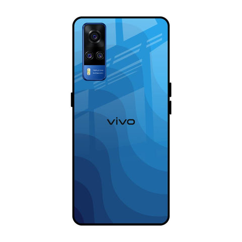 Blue Wave Abstract Vivo Y51 2020 Glass Back Cover Online