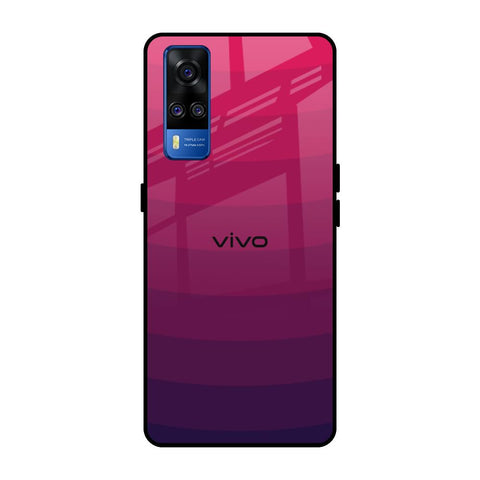 Wavy Pink Pattern Vivo Y51 2020 Glass Back Cover Online