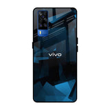 Polygonal Blue Box Vivo Y51 2020 Glass Back Cover Online