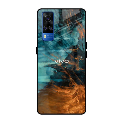 Golden Splash Vivo Y51 2020 Glass Back Cover Online