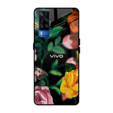 Flowers & Butterfly Vivo Y51 2020 Glass Back Cover Online