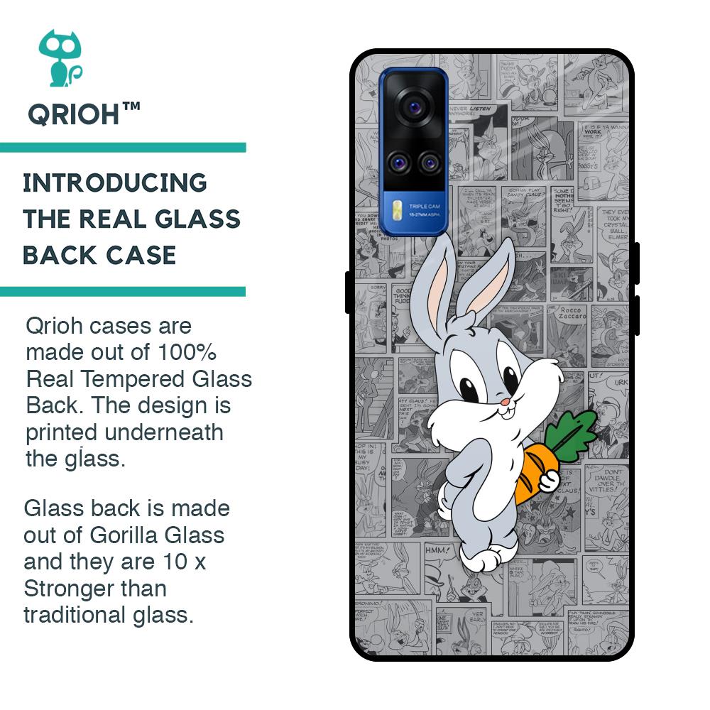 Cute Baby Bunny Glass Case for Vivo Y51 2020