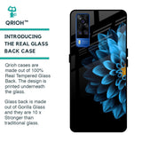 Half Blue Flower Glass Case for Vivo Y51 2020
