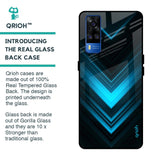 Vertical Blue Arrow Glass Case For Vivo Y51 2020
