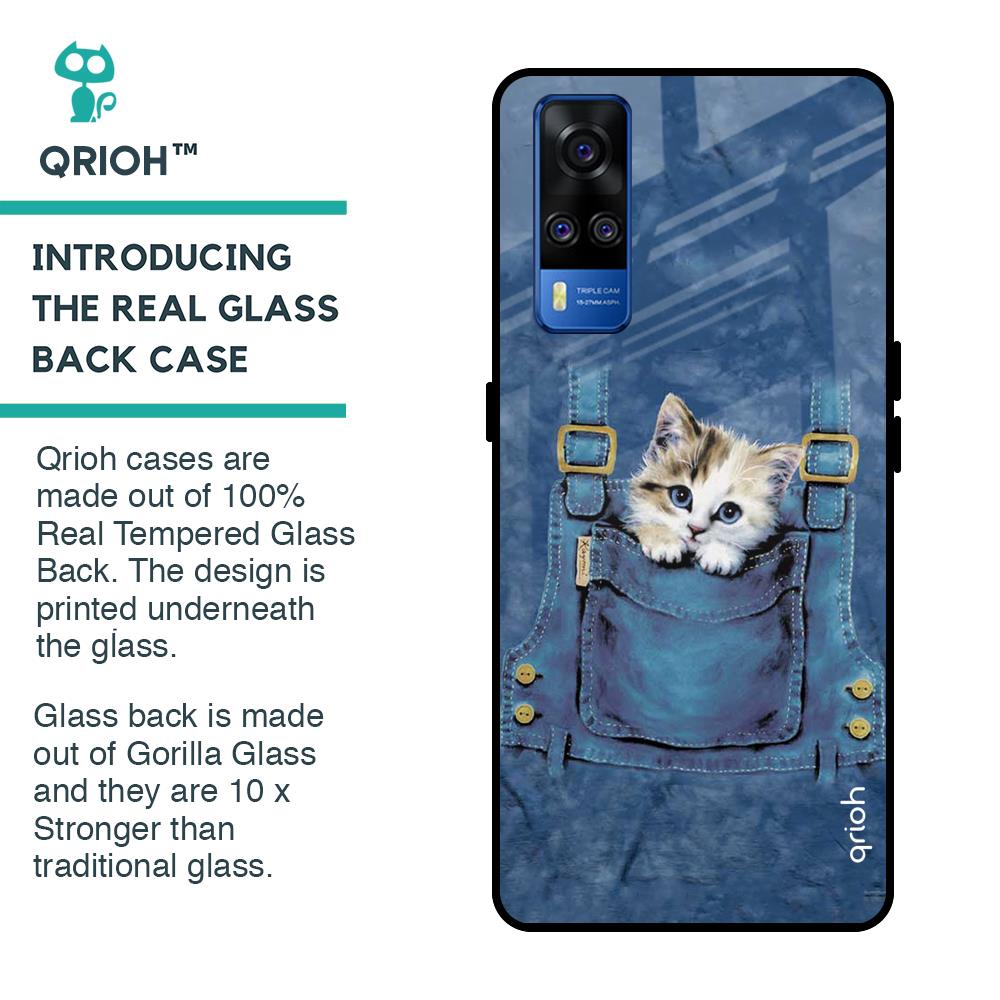 Kitty In Pocket Glass Case For Vivo Y51 2020