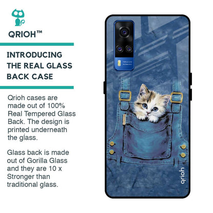 Kitty In Pocket Glass Case For Vivo Y51 2020