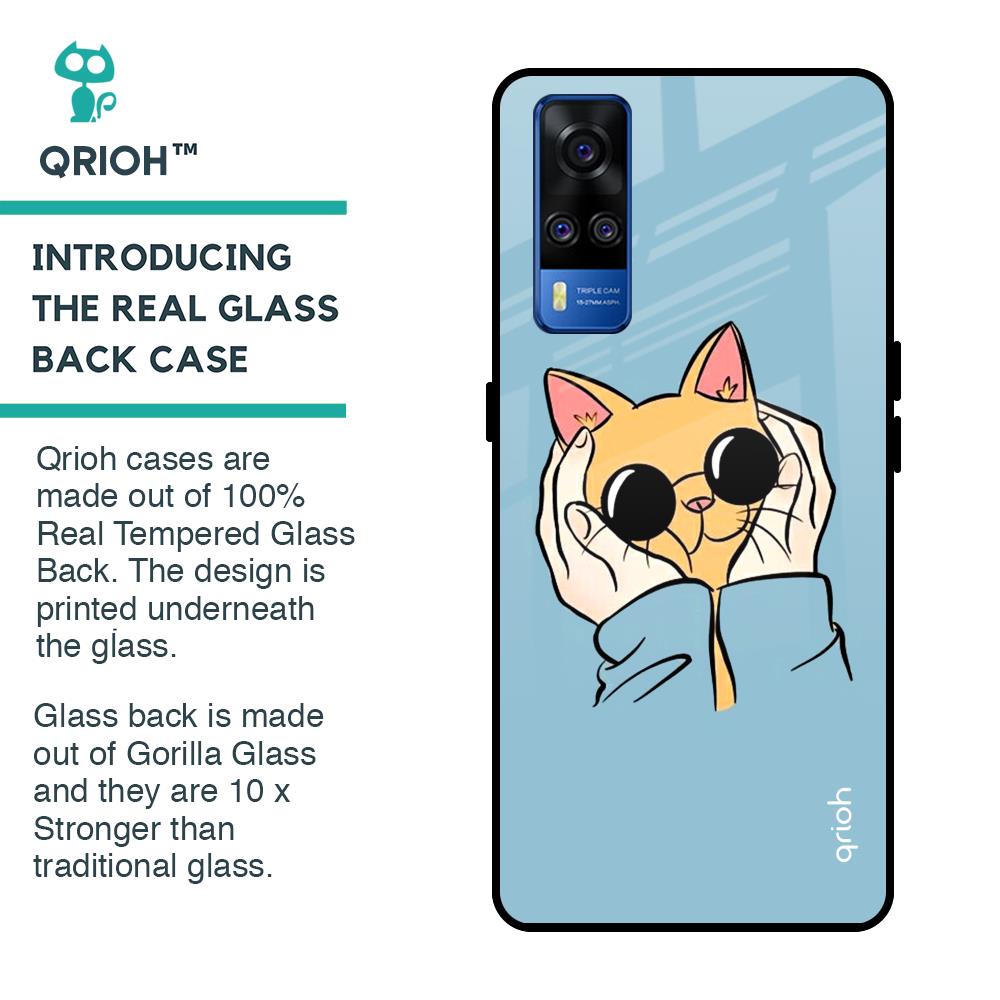 Adorable Cute Kitty Glass Case For Vivo Y51 2020