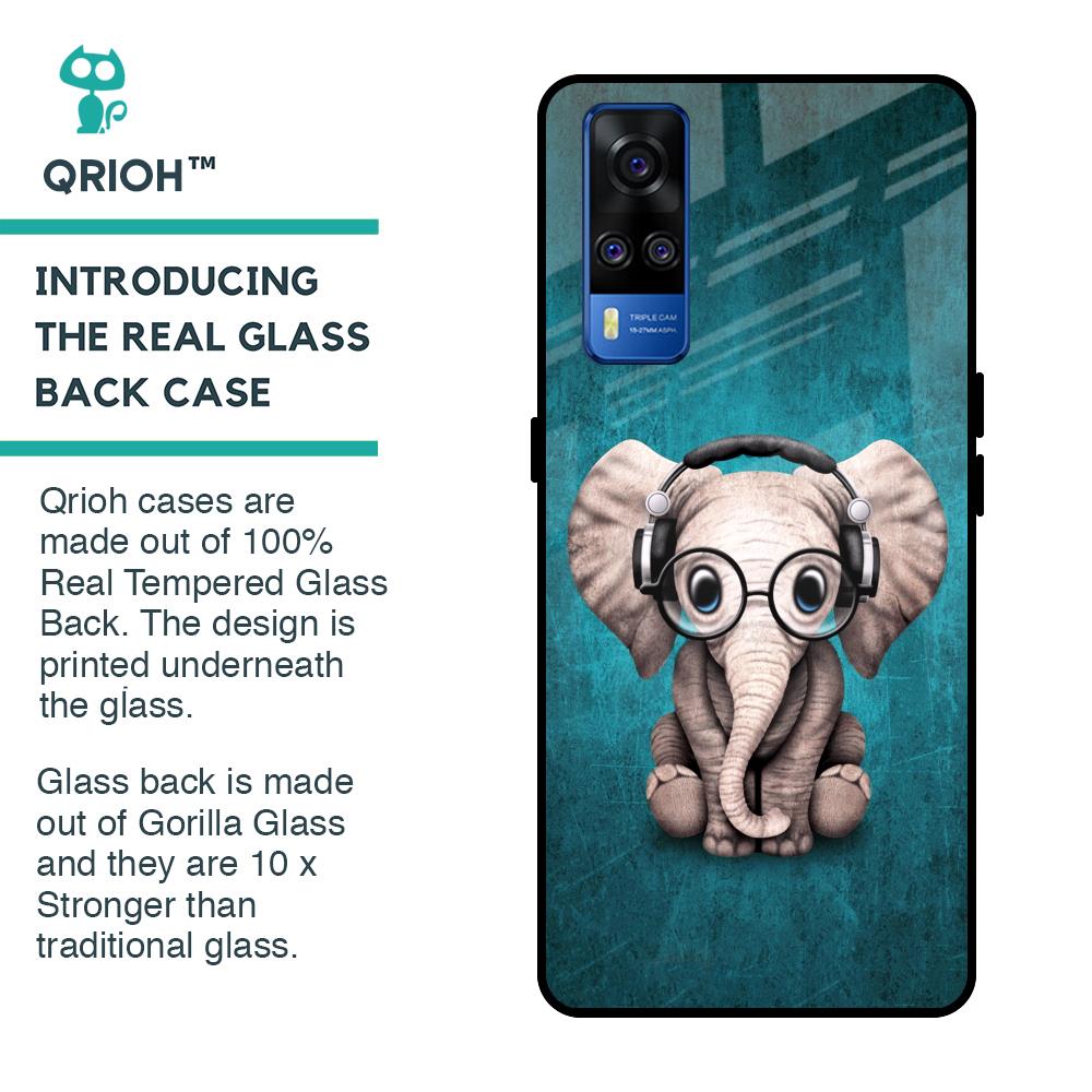 Adorable Baby Elephant Glass Case For Vivo Y51 2020