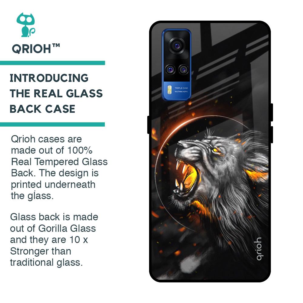 Aggressive Lion Glass Case for Vivo Y51 2020