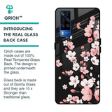Black Cherry Blossom Glass Case for Vivo Y51 2020