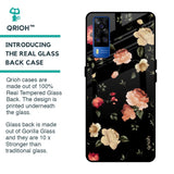 Black Spring Floral Glass Case for Vivo Y51 2020
