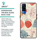 Abstract Faces Glass Case for Vivo Y51 2020