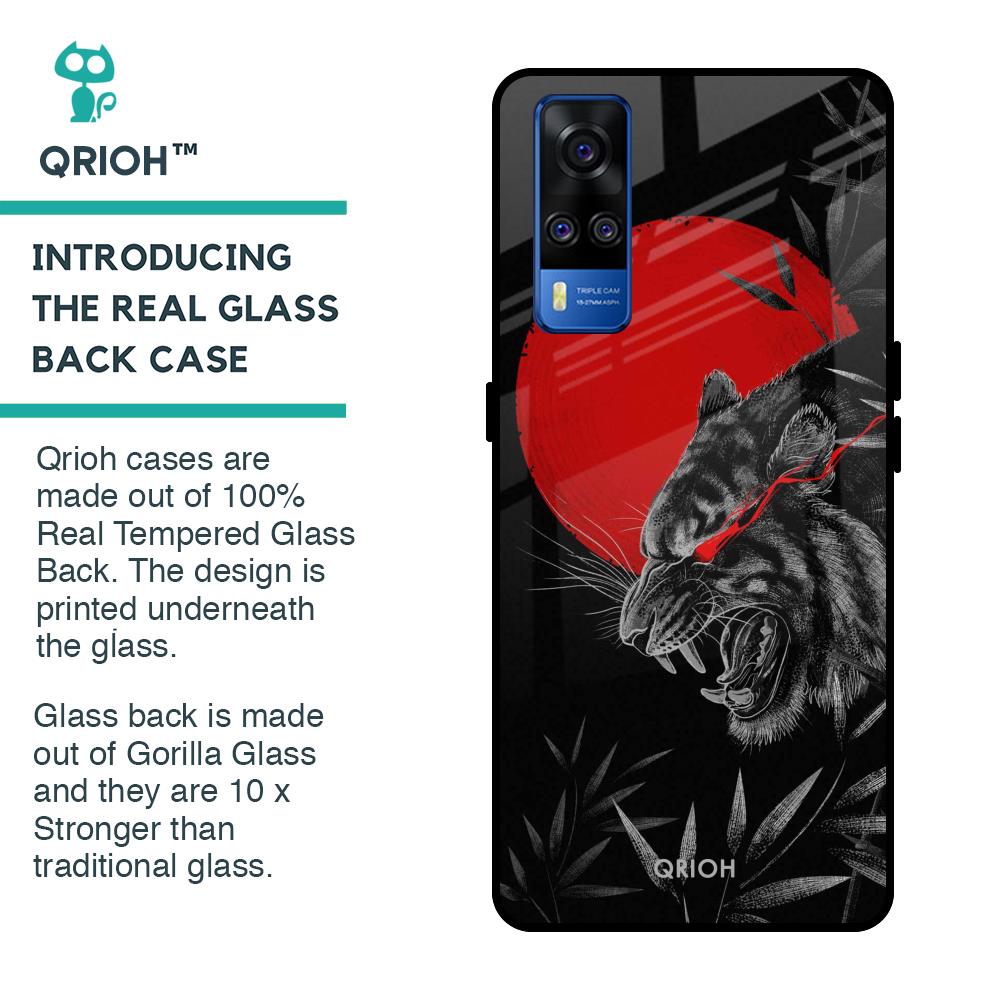 Red Moon Tiger Glass Case for Vivo Y51 2020