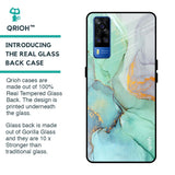 Green Marble Glass case for Vivo Y51 2020
