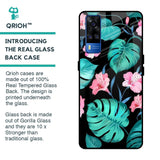 Tropical Leaves & Pink Flowers Glass case for Vivo Y51 2020