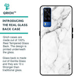 Modern White Marble Glass case for Vivo Y51 2020