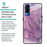 Purple Gold Marble Glass Case for Vivo Y51 2020