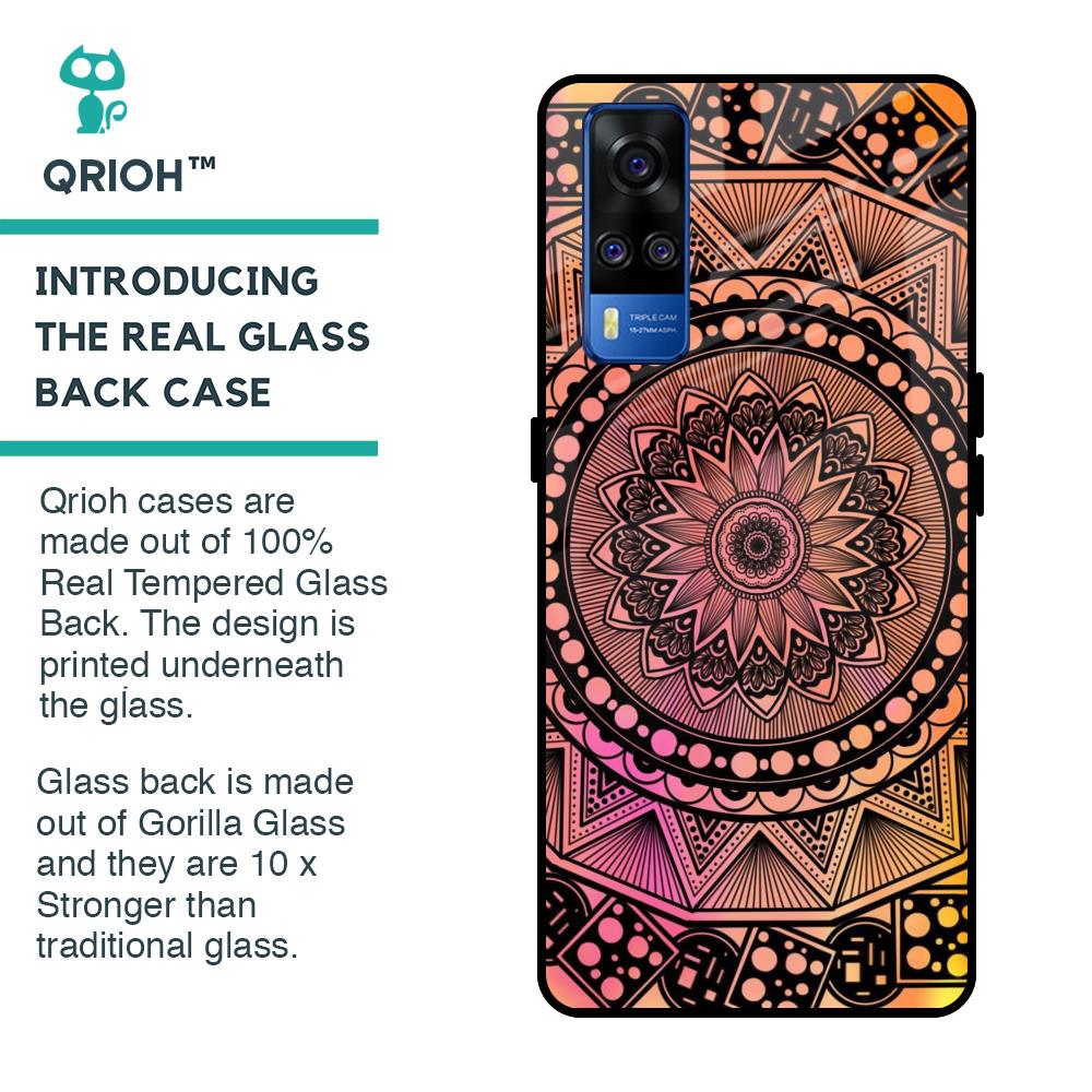 Floral Mandala Glass Case for Vivo Y51 2020