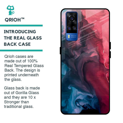 Blue & Red Smoke Glass Case for Vivo Y51 2020