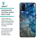 Blue Cool Marble Glass Case for Vivo Y51 2020