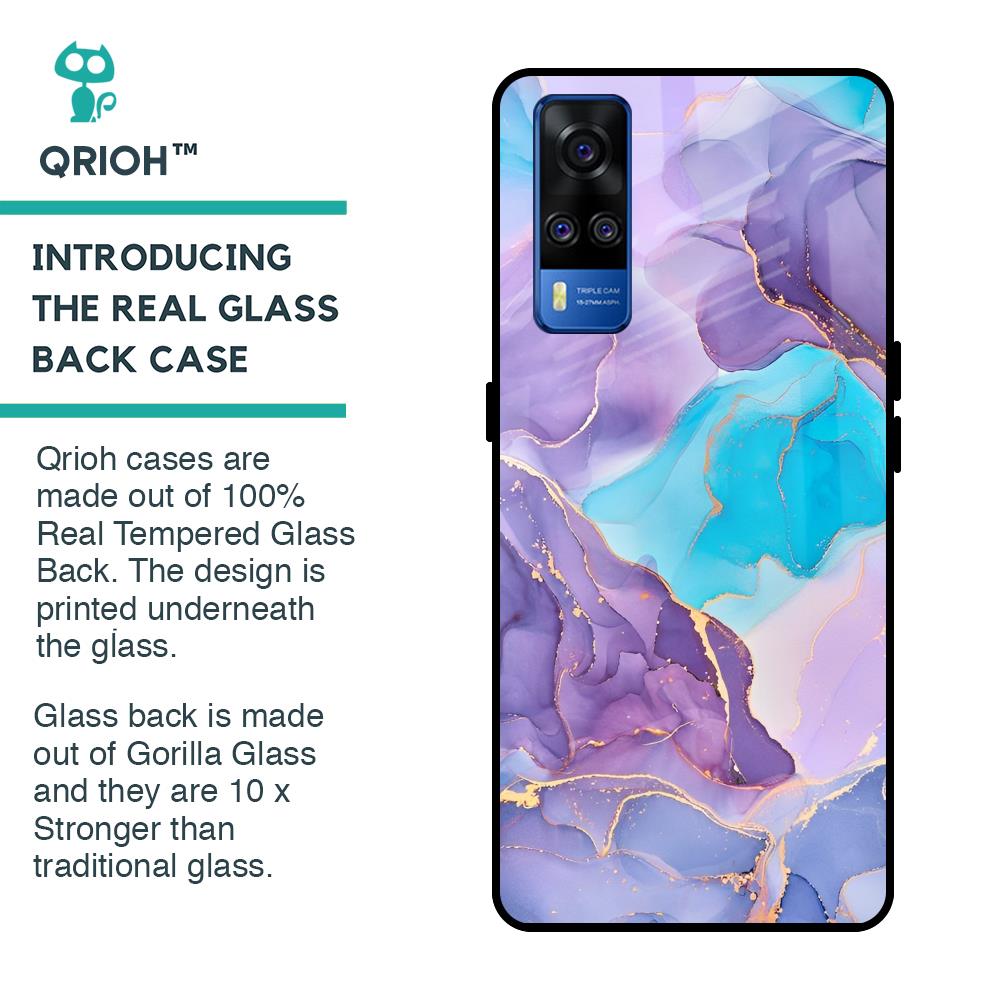 Alcohol ink Marble Glass Case for Vivo Y51 2020