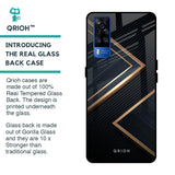 Sleek Golden & Navy Glass Case for Vivo Y51 2020