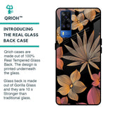 Lines Pattern Flowers Glass Case for Vivo Y51 2020