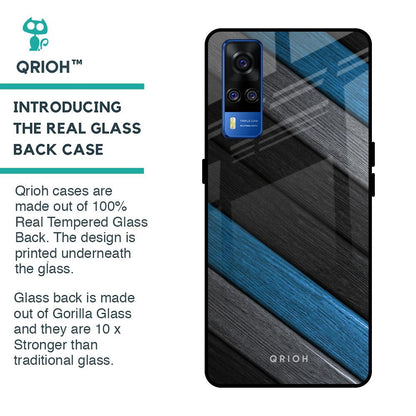 Multicolor Wooden Effect Glass Case for Vivo Y51 2020