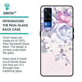 Elegant Floral Glass case for Vivo Y51 2020
