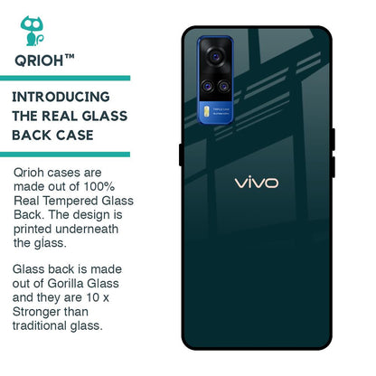 Hunter Green Glass Case For Vivo Y51 2020