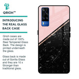 Marble Texture Pink Glass Case For Vivo Y51 2020