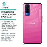 Pink Ribbon Caddy Glass Case for Vivo Y51 2020