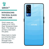 Wavy Blue Pattern Glass Case for Vivo Y51 2020