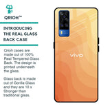 Orange Curve Pattern Glass Case for Vivo Y51 2020