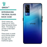 Blue Rhombus Pattern Glass Case for Vivo Y51 2020