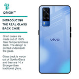 Vibrant Blue Texture Glass Case for Vivo Y51 2020