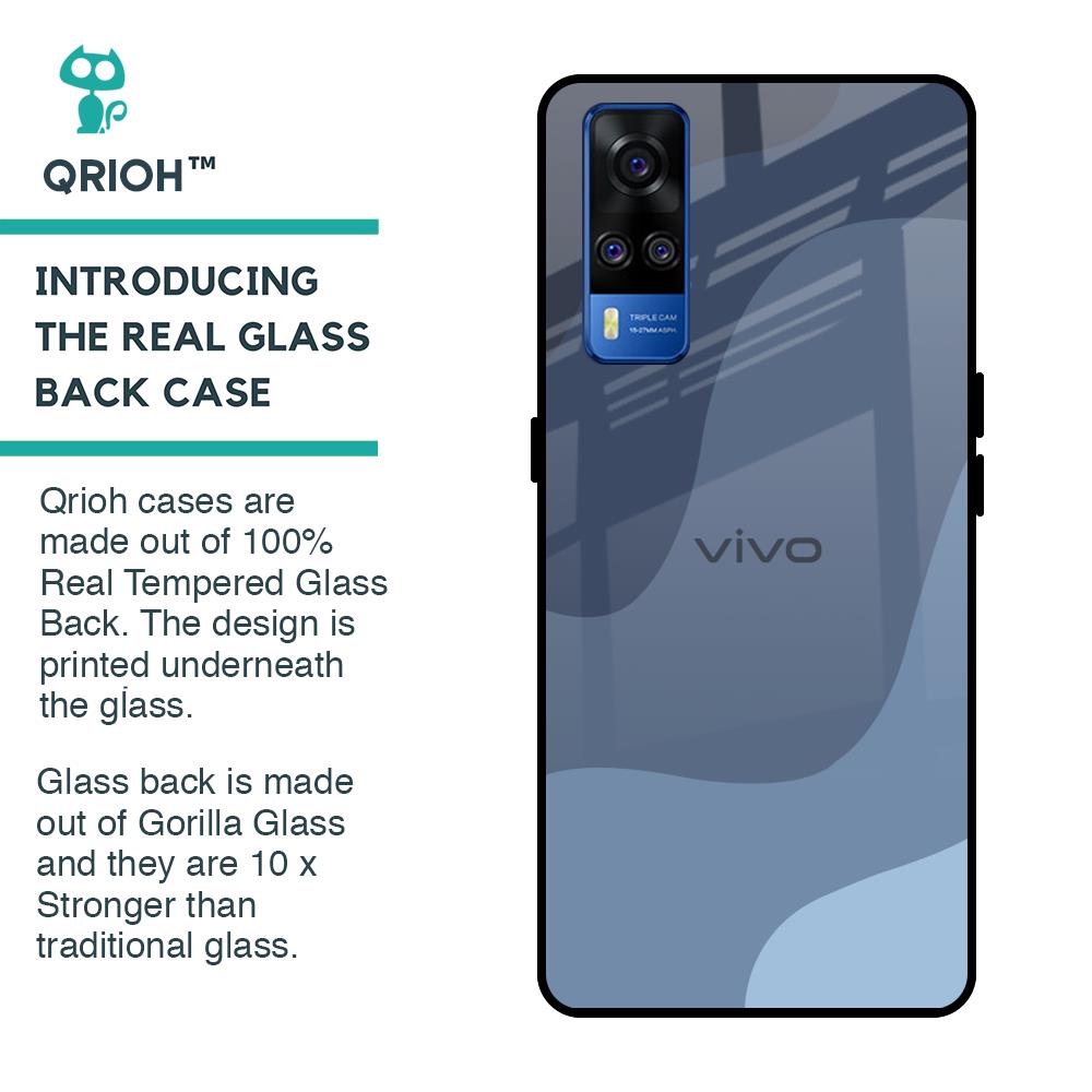Navy Blue Ombre Glass Case for Vivo Y51 2020