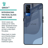 Navy Blue Ombre Glass Case for Vivo Y51 2020