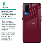 Classic Burgundy Glass Case for Vivo Y51 2020