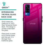 Purple Ombre Pattern Glass Case for Vivo Y51 2020