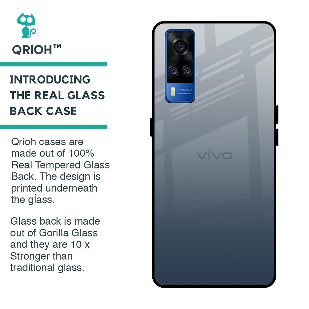 Smokey Grey Color Glass Case For Vivo Y51 2020