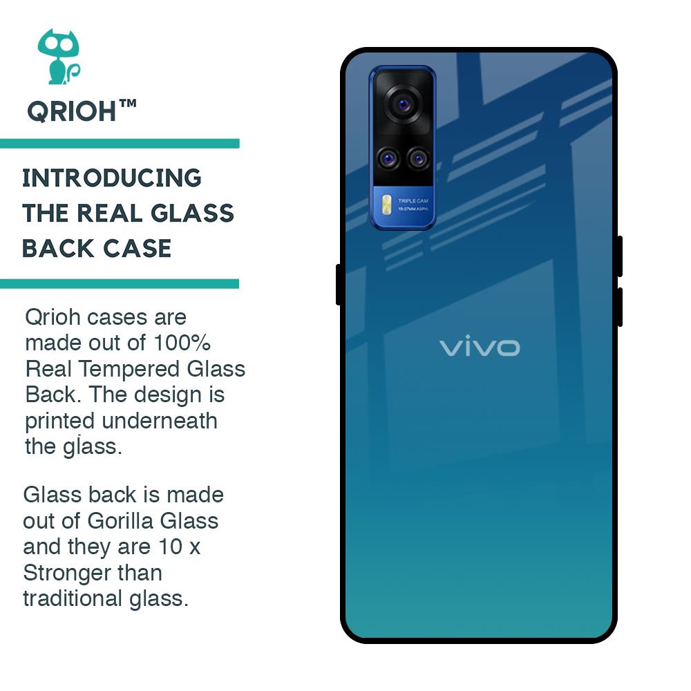 Celestial Blue Glass Case For Vivo Y51 2020
