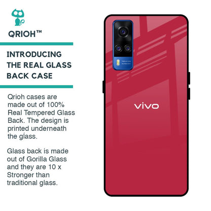 Solo Maroon Glass case for Vivo Y51 2020