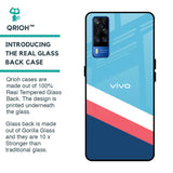 Pink & White Stripes Glass Case For Vivo Y51 2020