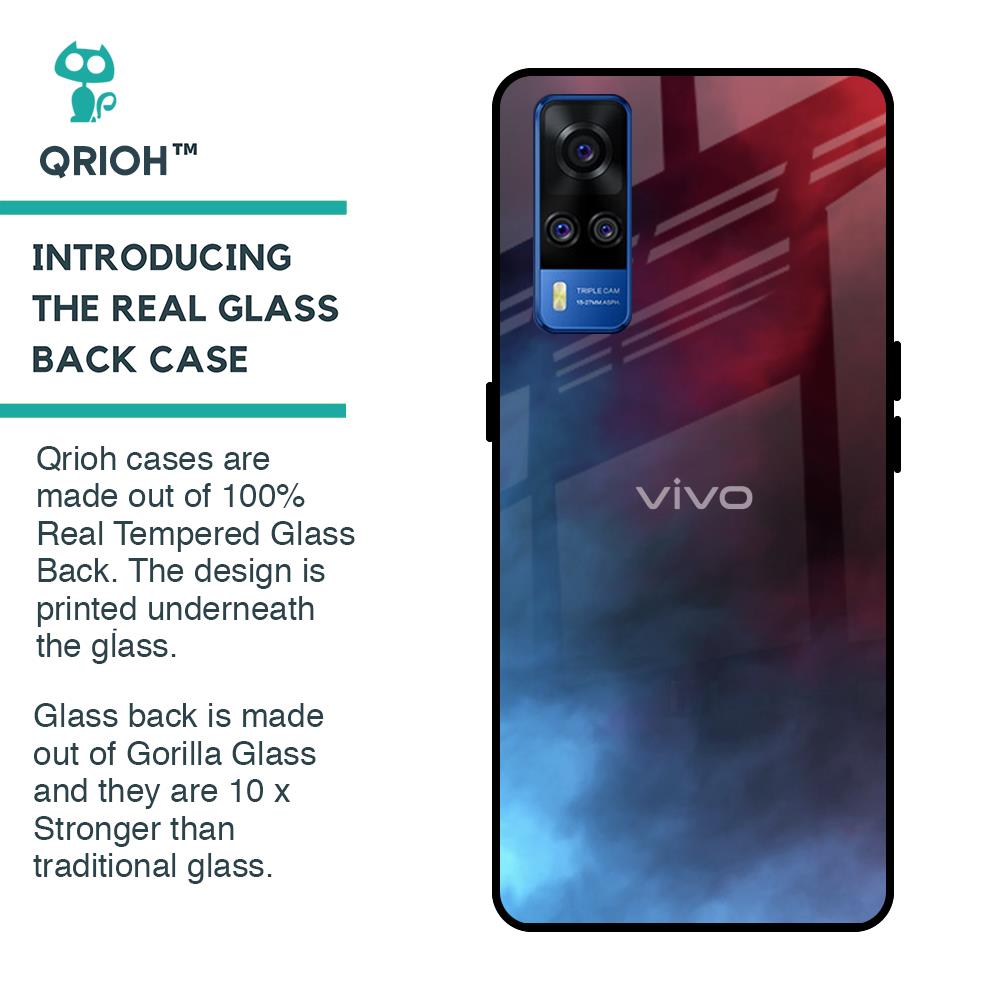 Smokey Watercolor Glass Case for Vivo Y51 2020