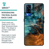 Golden Splash Glass Case for Vivo Y51 2020