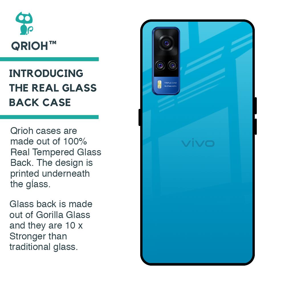 Blue Aqua Glass Case for Vivo Y51 2020