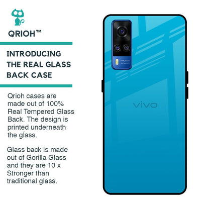 Blue Aqua Glass Case for Vivo Y51 2020