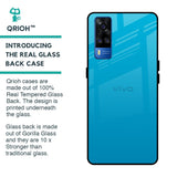Blue Aqua Glass Case for Vivo Y51 2020