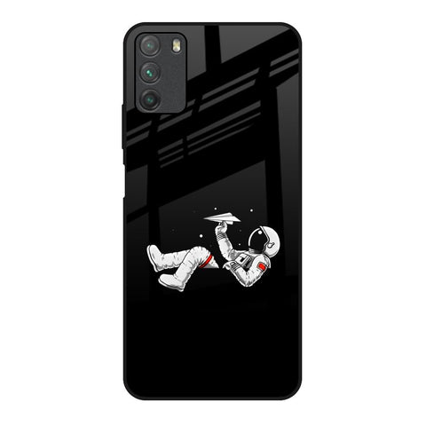 Space Traveller Poco M3 Glass Back Cover Online